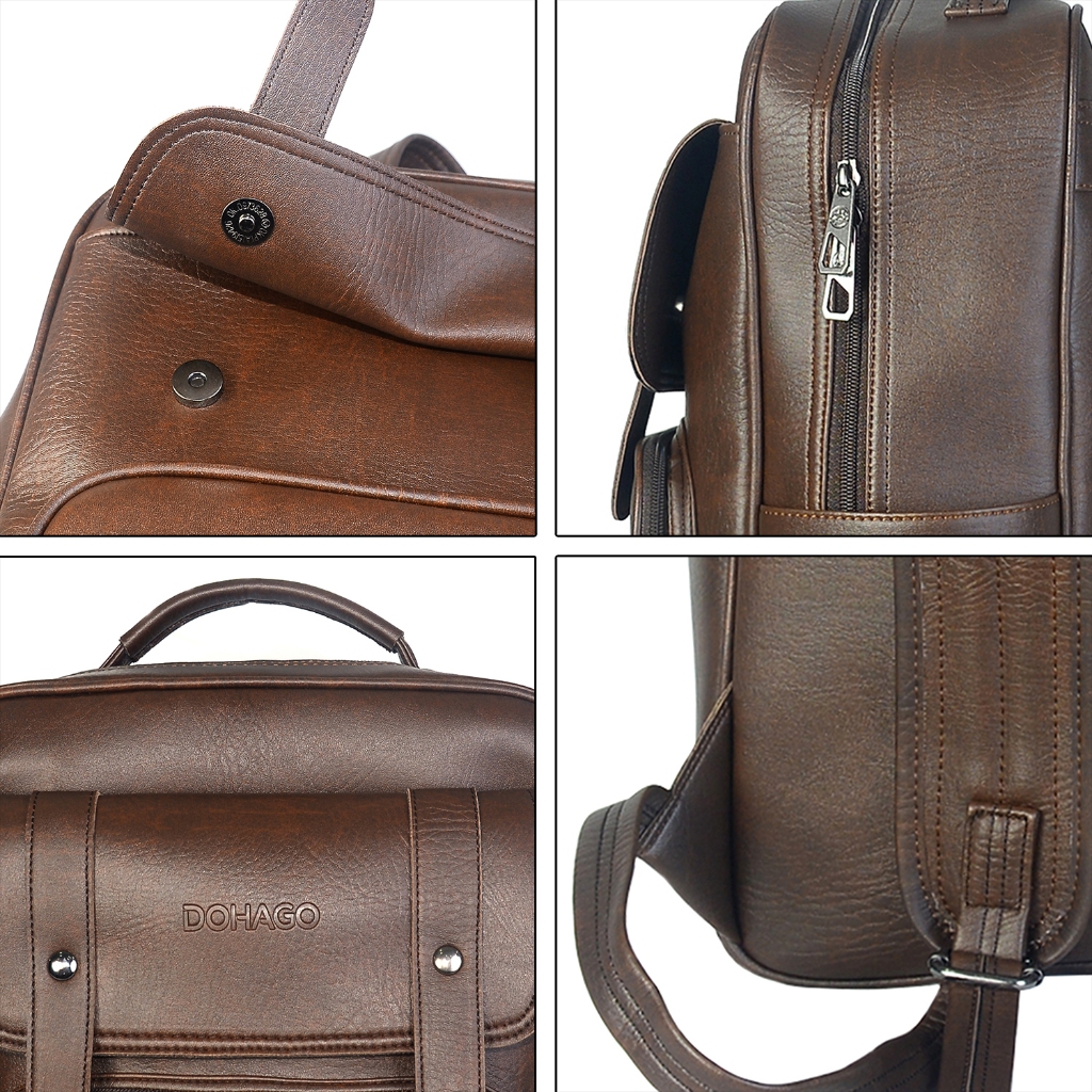 Balo Da Nam Dohago BNA01, Balo Da thời trang đựng Laptop 15.6 inch Đa Năng, Chống Nước, Thiết Kế Trẻ Trung, Phong Cách