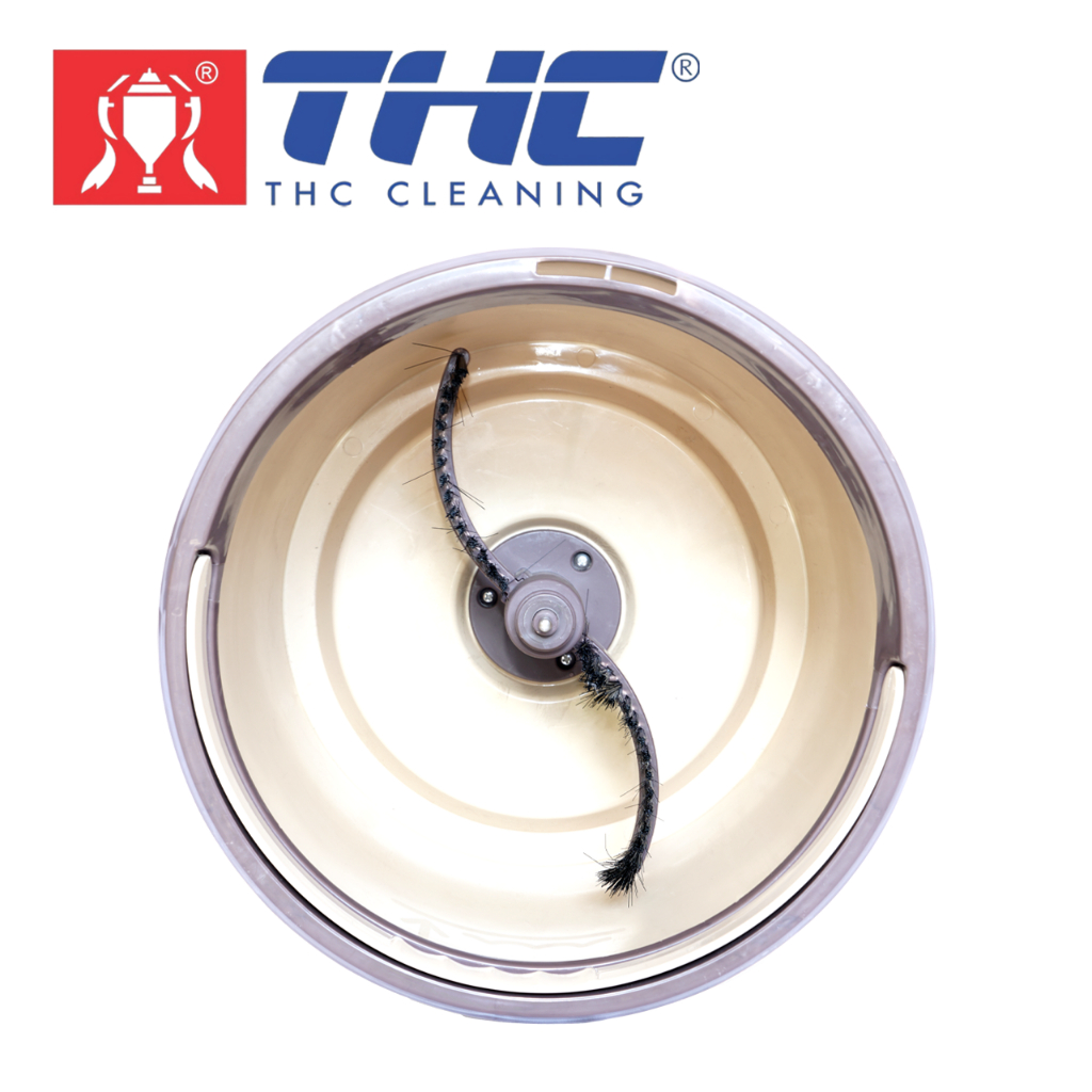 Cây Lau Nhà Tự Vắt 360 Độ Inox THC-5S Flat Spin Mop Bộ Lau Nhà 360 Độ Tự Vắt Thông Minh Đầu Mềm Đa Năng THC Cleaning