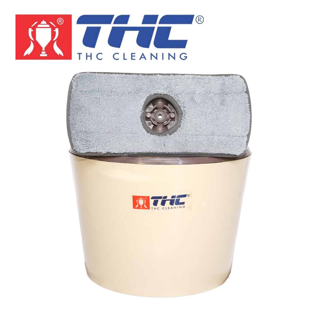 Cây Lau Nhà Tự Vắt 360 Độ Inox THC-5S Flat Spin Mop Bộ Lau Nhà 360 Độ Tự Vắt Thông Minh Đầu Mềm Đa Năng THC Cleaning