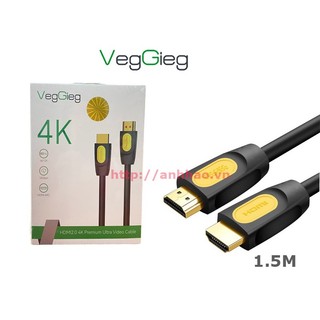 Cáp hdmi 2.0 veggieg, độ phân giải 4k,3d@60hz. dài 1.5m, 2m, 3m, 5m