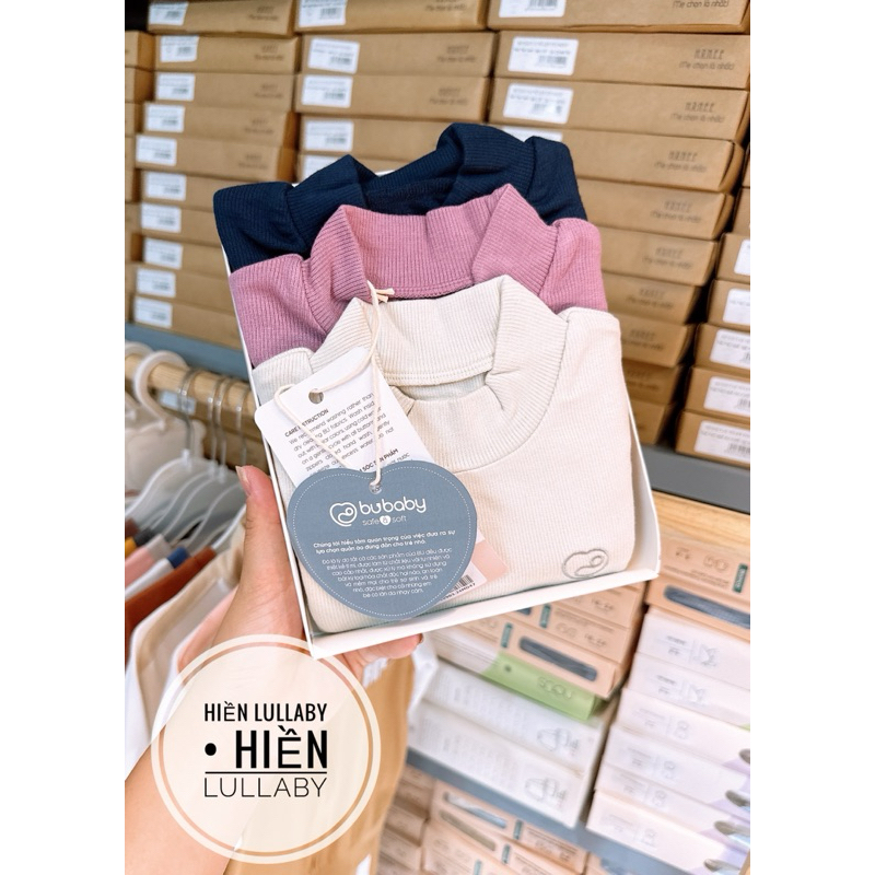 Áo giữ nhiệt Bu Baby Molist dài tay cổ tròn cho bé trai, bé gái