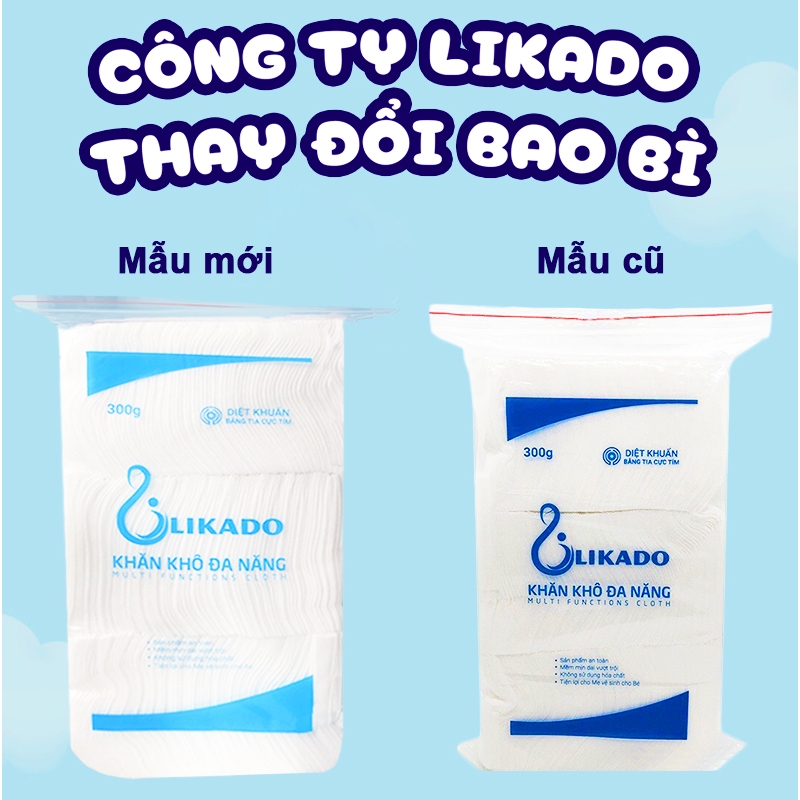 Giấy khô đa năng Likado, Combo 5 khăn vải khô đa năng 300g mềm mịn không mùi an toàn  Baby-S – SKH007