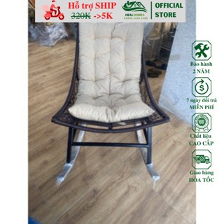Ghế đế vương bập bênh HEALHOMES giả mây lõi thép cao cấp decor sân vườn, quán cafe bảo hành 2 năm