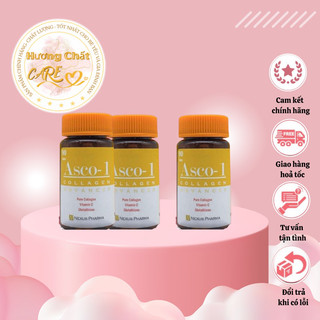 Collagen Trẻ Hóa Da Asco-1 Hộp 90 Viên Dưỡng Trắng Da, Làm Dày Tóc Và Móng, Tăng Cường Giải Độc Gan Hương Chất Care