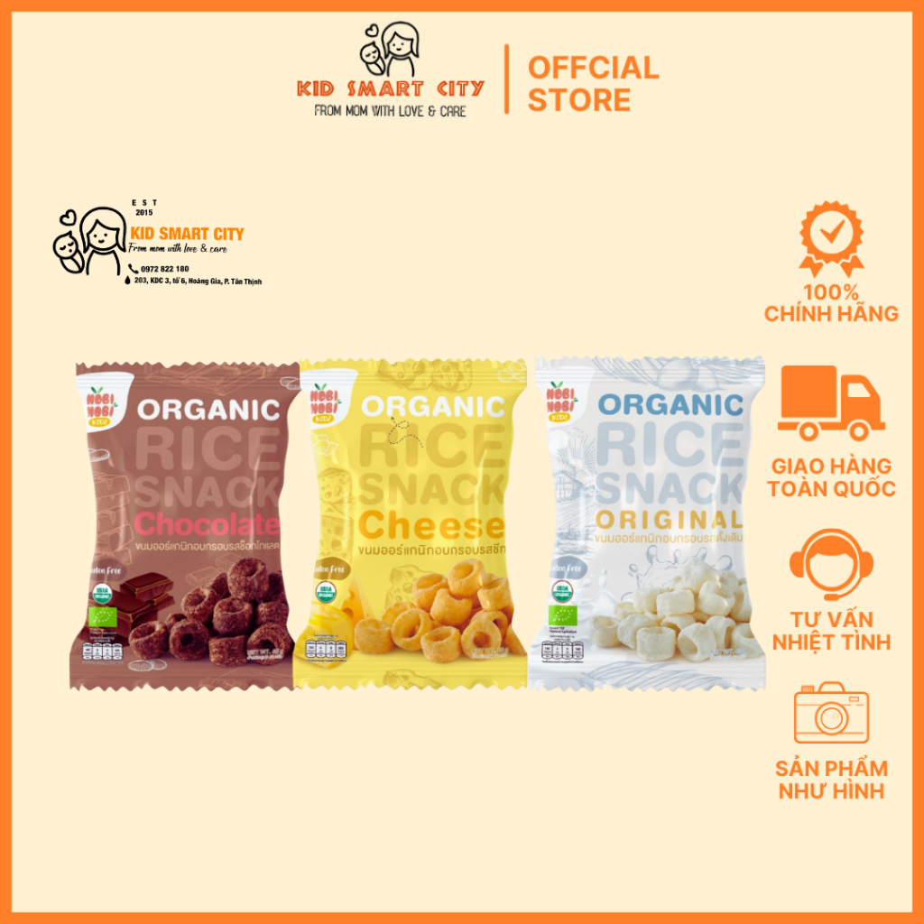 Bánh Snack Gạo Hữu Cơ Nobi Nobi Ăn Trực Tiếp, Hương Thơm Ngon