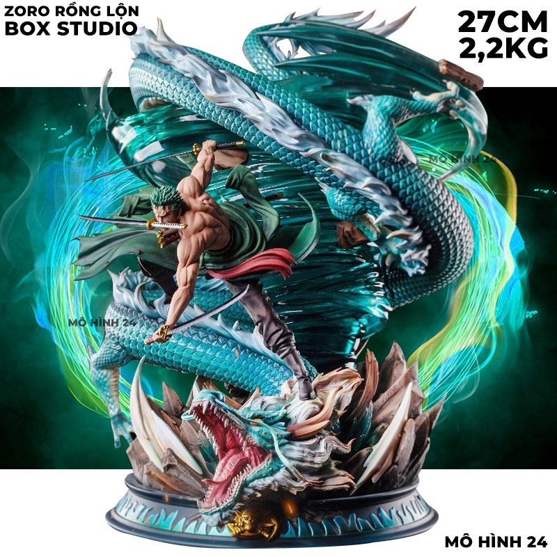 Mô hình zoro Rồng Lộn Box Studio figure one piece roronoa zoro tuyệt chiêu ba ngàn thế giới 27cm 2,2kg gia re