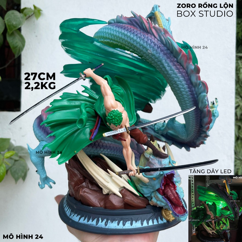 Mô hình zoro Rồng Lộn Box Studio figure one piece roronoa zoro tuyệt chiêu ba ngàn thế giới 27cm 2,2kg gia re