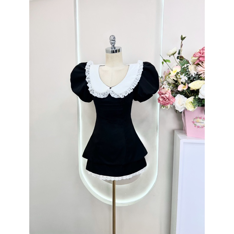 👚 SET REN CỔ SEN + CHÂN VÁY