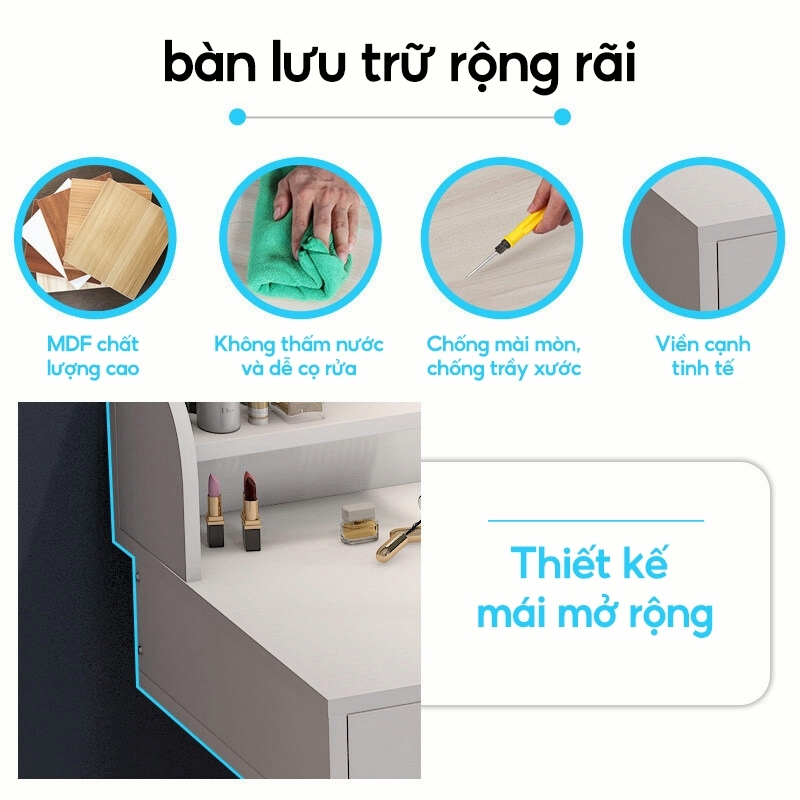 MD Bàn trang điểm Bộ bàn trang điểm đa năng có gương soi