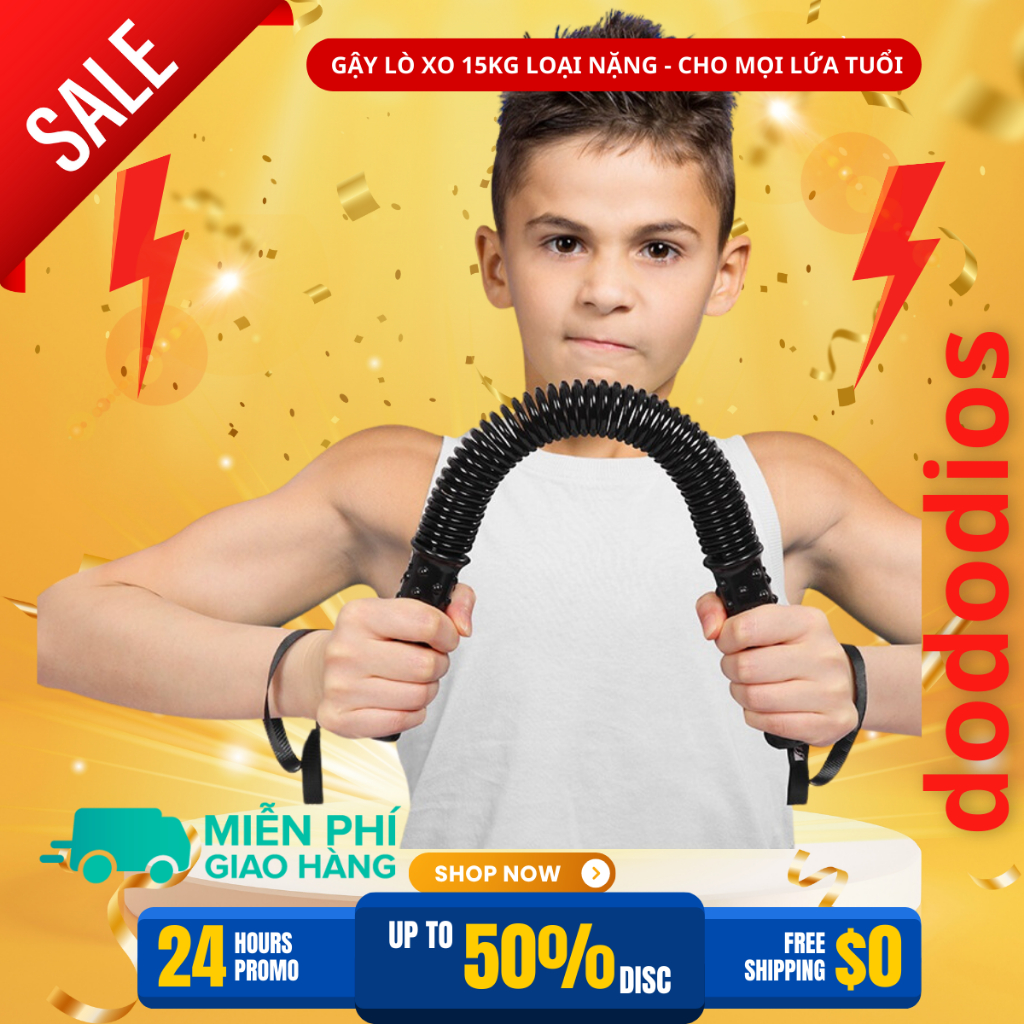 Gậy lò xo 15kg - thanh lò xo tập cơ tay cho trẻ em bé - Chính hãng dododios