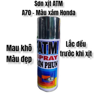 SƠN XỊT ATM MÀU XÁM HONDA A70