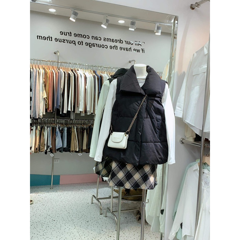 Chân váy ngắn sọc caro trẻ trung xinh xắn