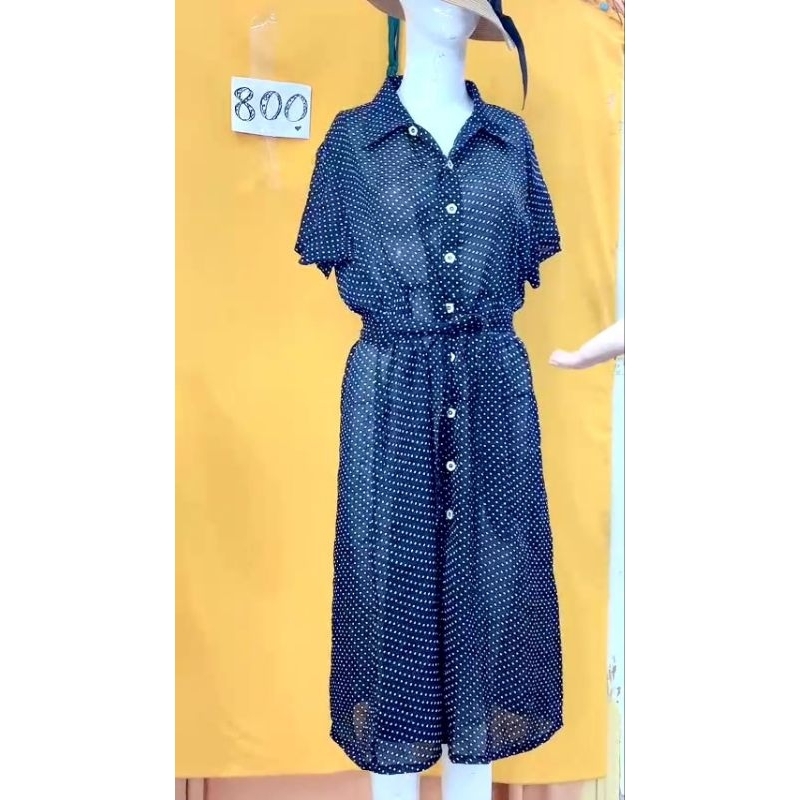 Đầm voan chấm bi 1 lớp size L. S800