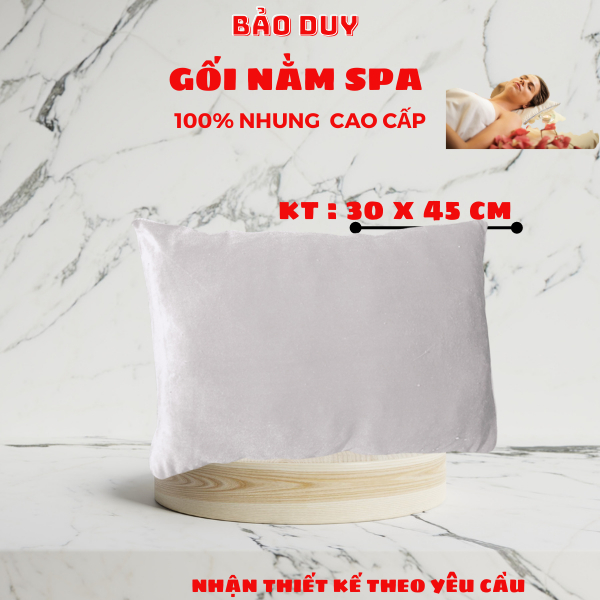 GỐI NẰM SPA CHÂT NHUNG MỊN - BẢO DUY - SIÊU MỀM MỊN, KHÔNG XÙ