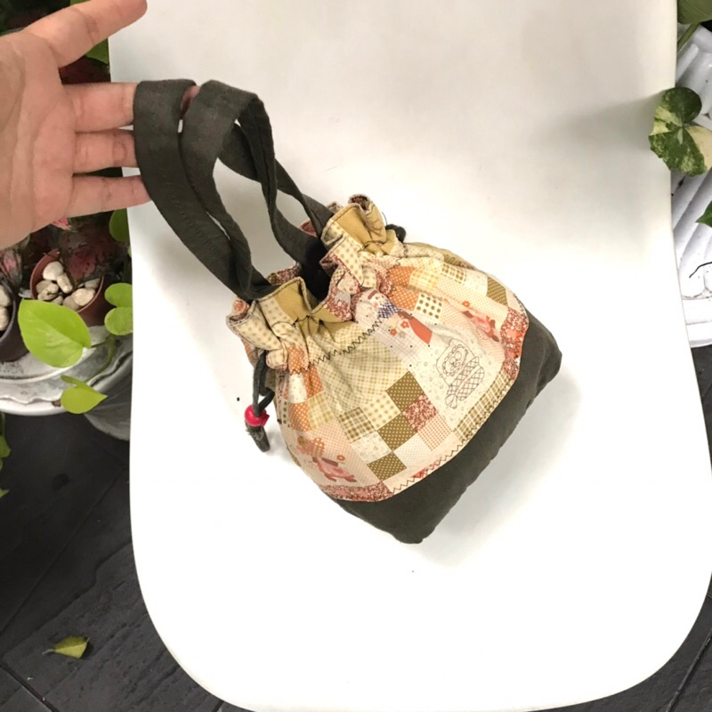 Túi 2hand bucket tú rút si của nhật vintage