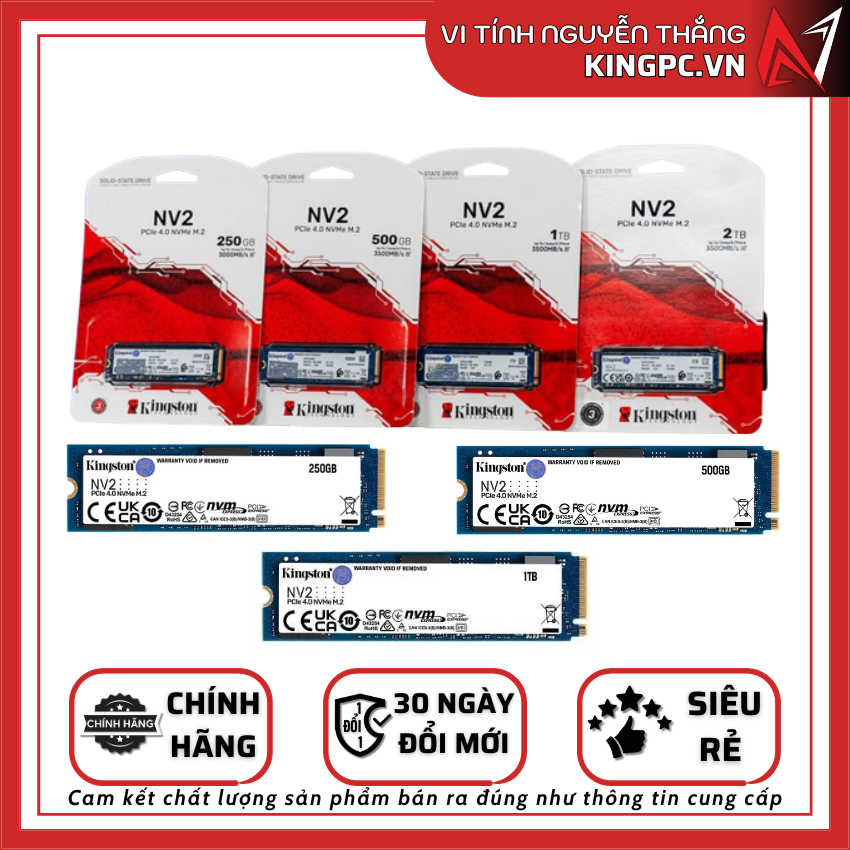 Ổ cứng SSD Kingston NV2 M.2 250GB / 500GB / 1TB PCIe Gen4 NVMe