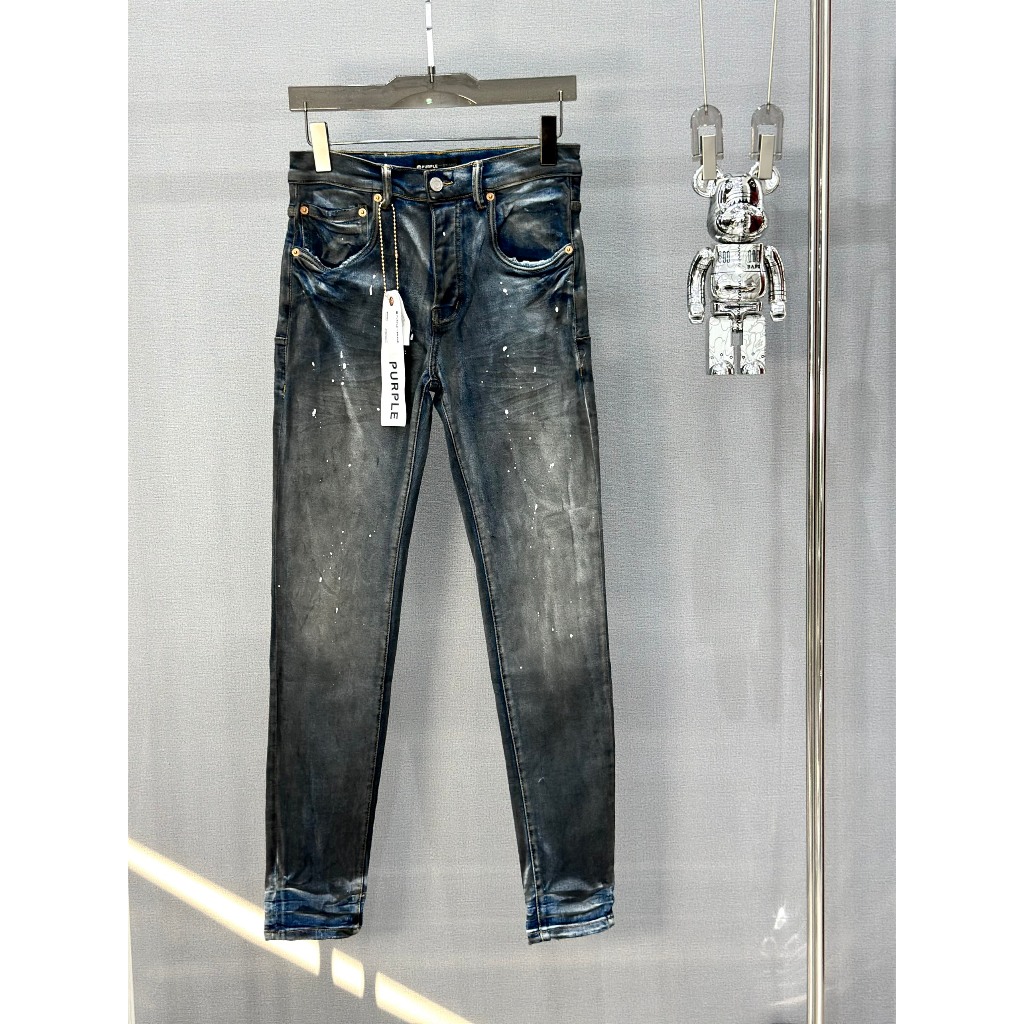 Quần Jean Purple Xanh đậm loang vẩy sơn LA 1-1 on web