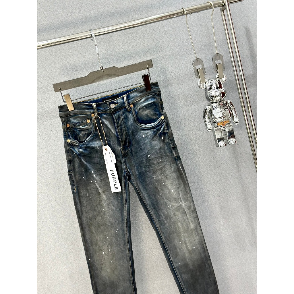 Quần Jean Purple Xanh đậm loang vẩy sơn LA 1-1 on web