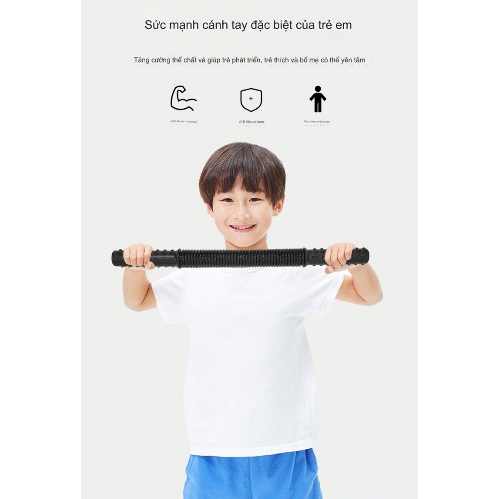 Gậy lò xo 10kg cho trẻ em - thanh lò xo 10kg tập cơ tay cho trẻ em - gậy bẻ tay lò xo kháng lực