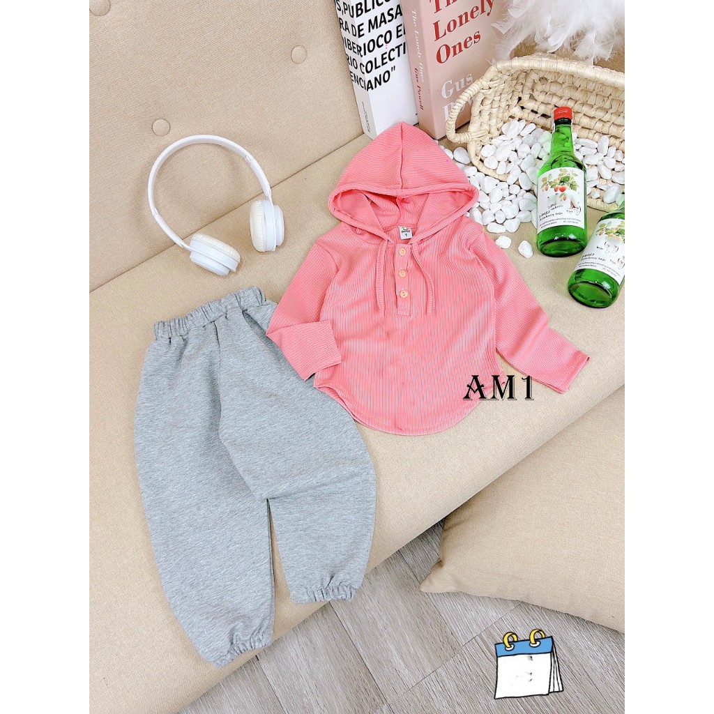 Đồ bộ bé gái quần áo dài tay - Bộ quần áo len tăm TB407 TN408