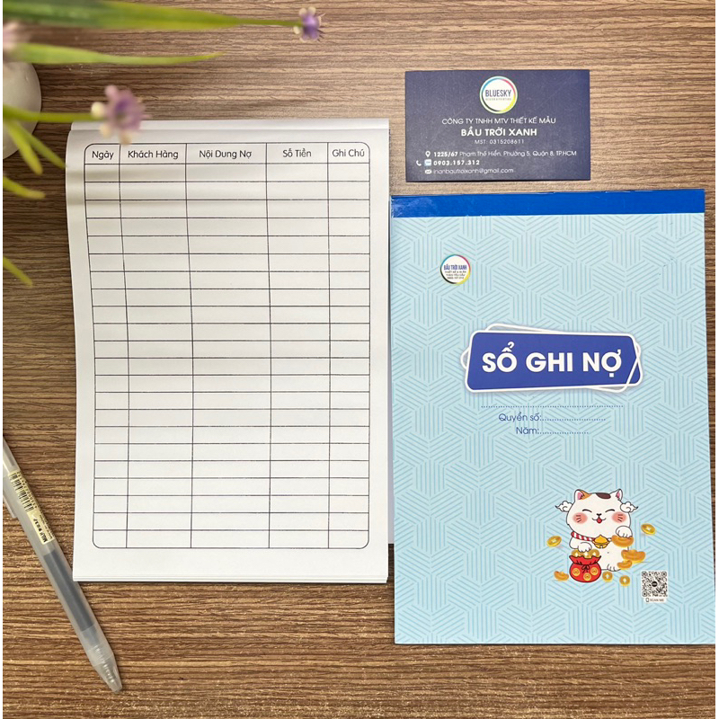 Sổ ghi nợ khổ a5/ 70 tờ giấy 80gsm