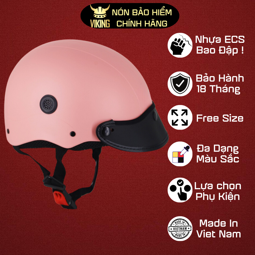 Mũ bảo hiểm nửa đầu Napoli chính hãng mũ 1/2 đầu màu trơn nón bảo hiểm sơn lót đệm mút xốp EPS và vải thoáng khí