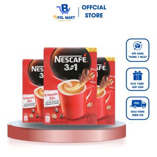 [Hộp 20 gói] Cà phê sữa NesCafe 3in1 Cafe hộp 340g (20 gói) thơm ngon đậm vị - POL MART