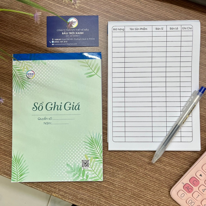 SỔ GHI GIÁ khổ a5/ 70 tờ giấy 80gsm