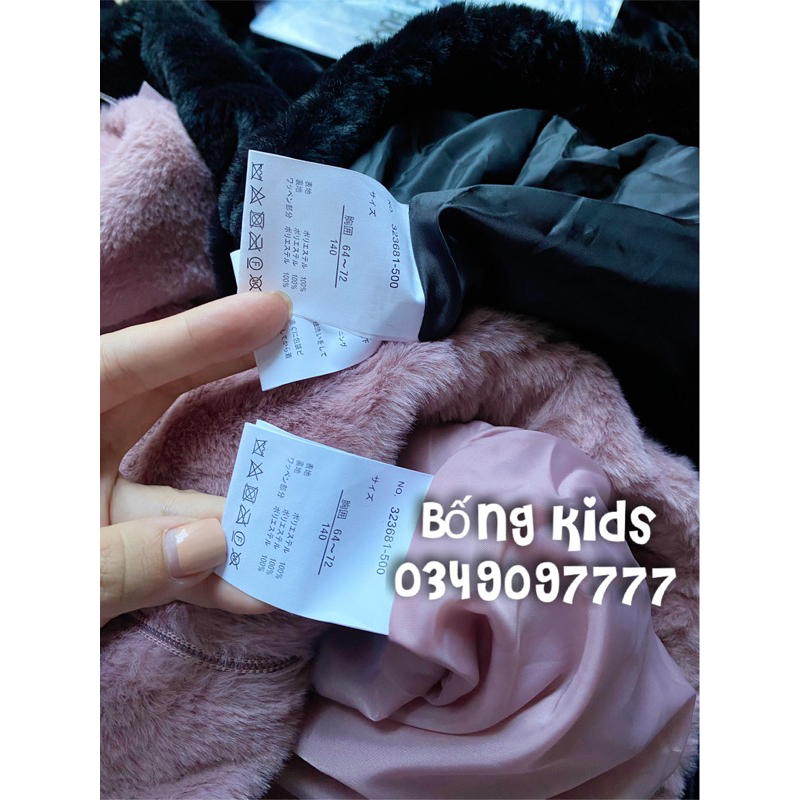 Áo Khoác Lông Bé Gái Đáp Chữ Xuất Nhật