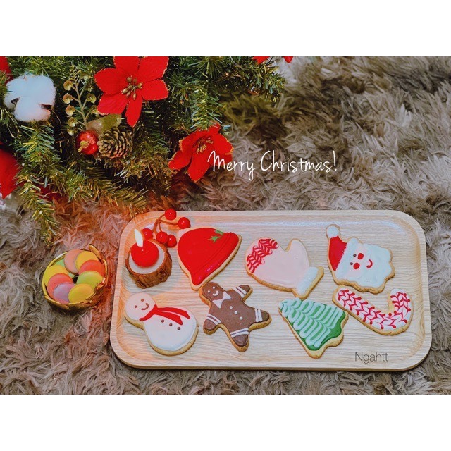 Bánh quy noel-chọn mẫu-đặt ship hoả tốc để kịp noel ạ (Royal icing cookies)