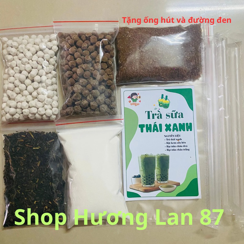 Sét trà thái xanh thơm ngon làm được 20 cốc  to tặng 3 ống hút