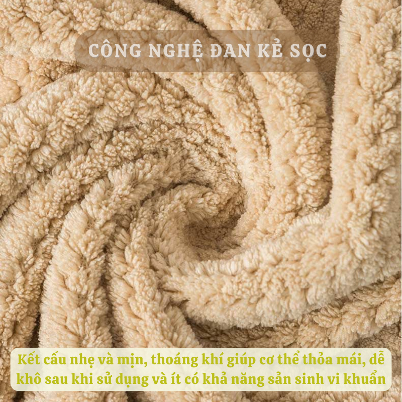 Khăn Tắm Cỡ Lớn XUKA Sợi Nổi Co Giãn Thấm Hút Nước 100% Cotton