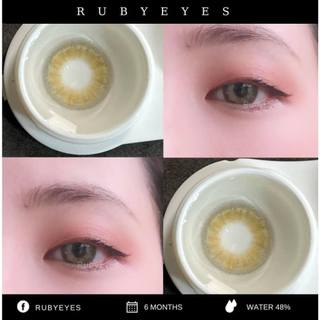 Kính Áp Tròng RUBYEYES ( Nâu tây tỉ tỉ DNA br 0 độ ) Silicone Hydrogel Tặng Kèm Khay Gương Dụng Cụ