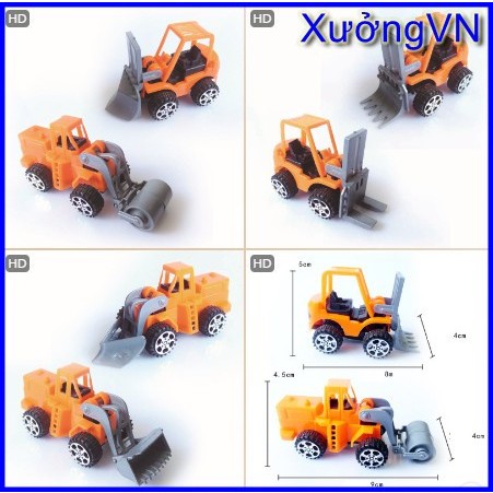 Mô hình xe công trường cơ mini chạy cót màu sắc tươi sáng - Đồ chơi cho bé
