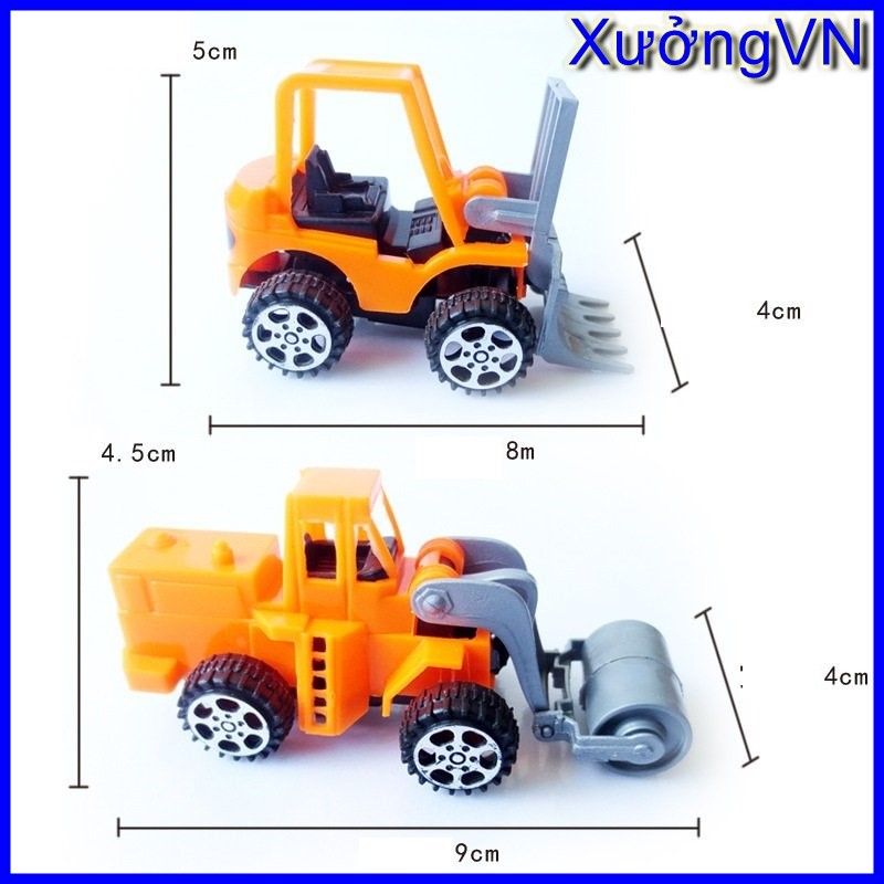 Mô hình xe công trường cơ mini chạy cót màu sắc tươi sáng - Đồ chơi cho bé