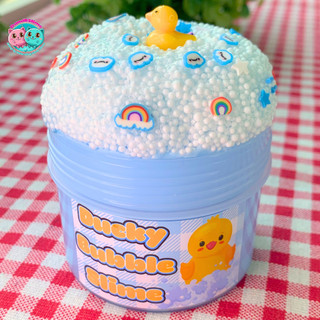 Slime Ducky Pool Crunchy 200ml - Chất Nhờn Ma quái kết hợp Basic/Foam/Cốm/Charm và Hộp Đựng