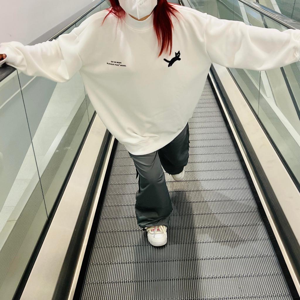 ÁO SWEATER CỔ CAO 2 MÀU IN HÌNH MÈO A66 LUMIHOUSE