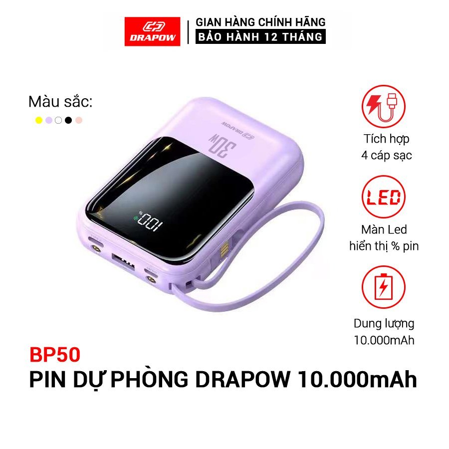 Pin sạc dự phòng DRAPOW BP50 10000mAh