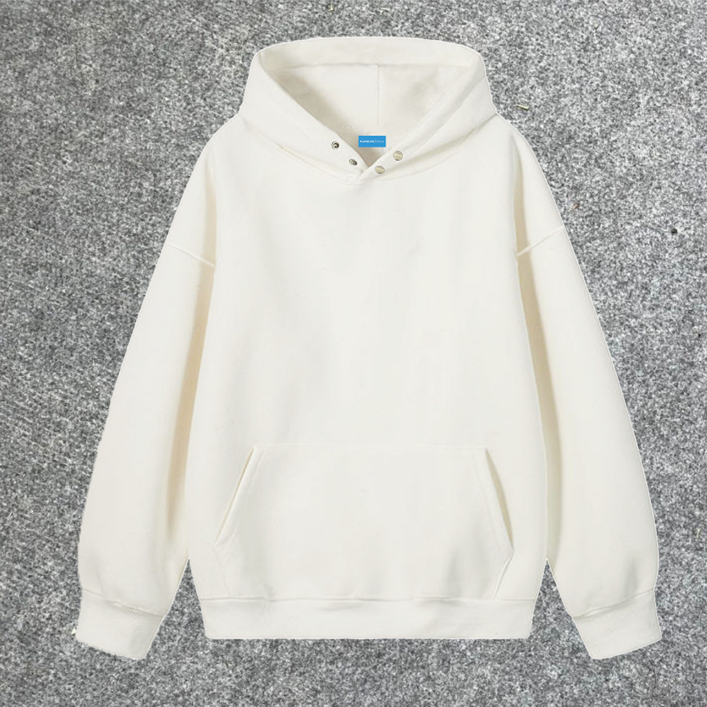 Áo hoodie PLEASURE Trơn form rộng mũ 2 lớp tay phồng chất nỉ bông 100%cotton premium.