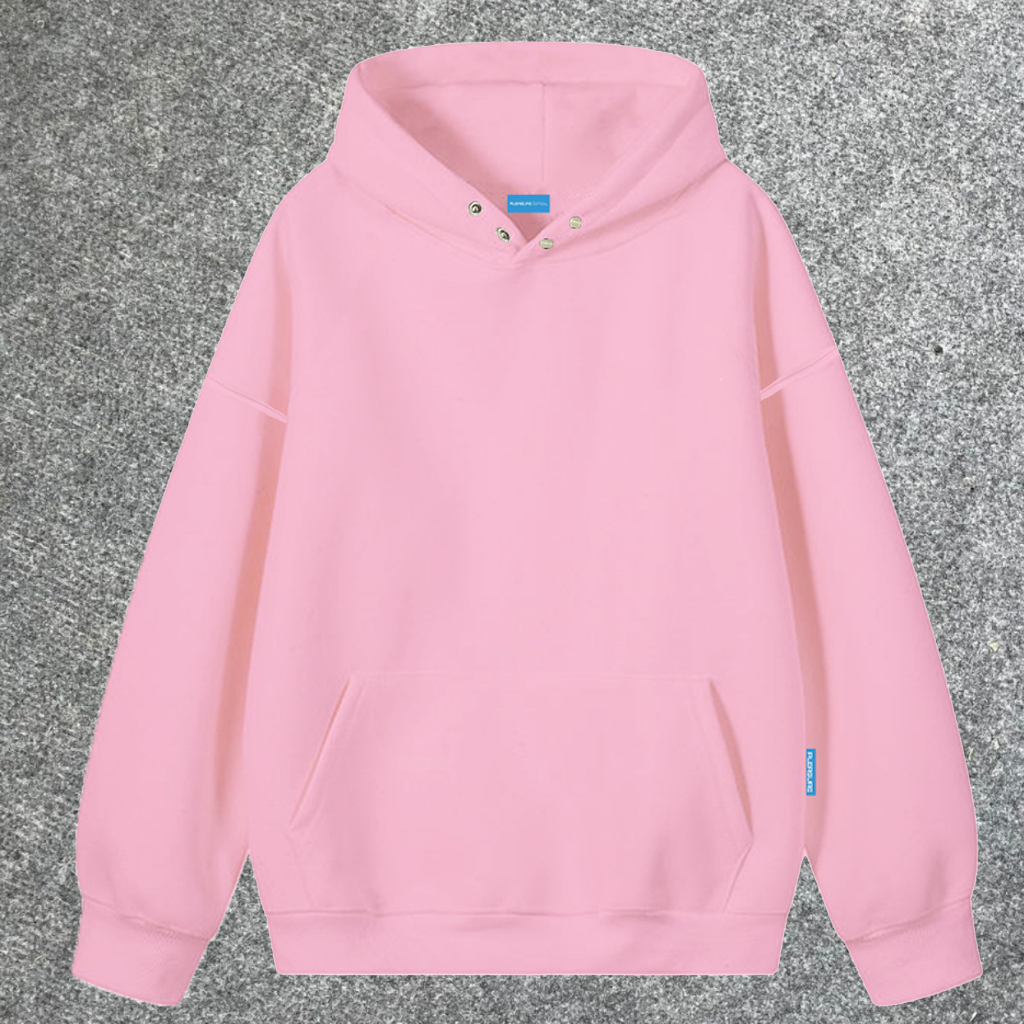 Áo hoodie PLEASURE Trơn form rộng mũ 2 lớp tay phồng chất nỉ bông 100%cotton premium.
