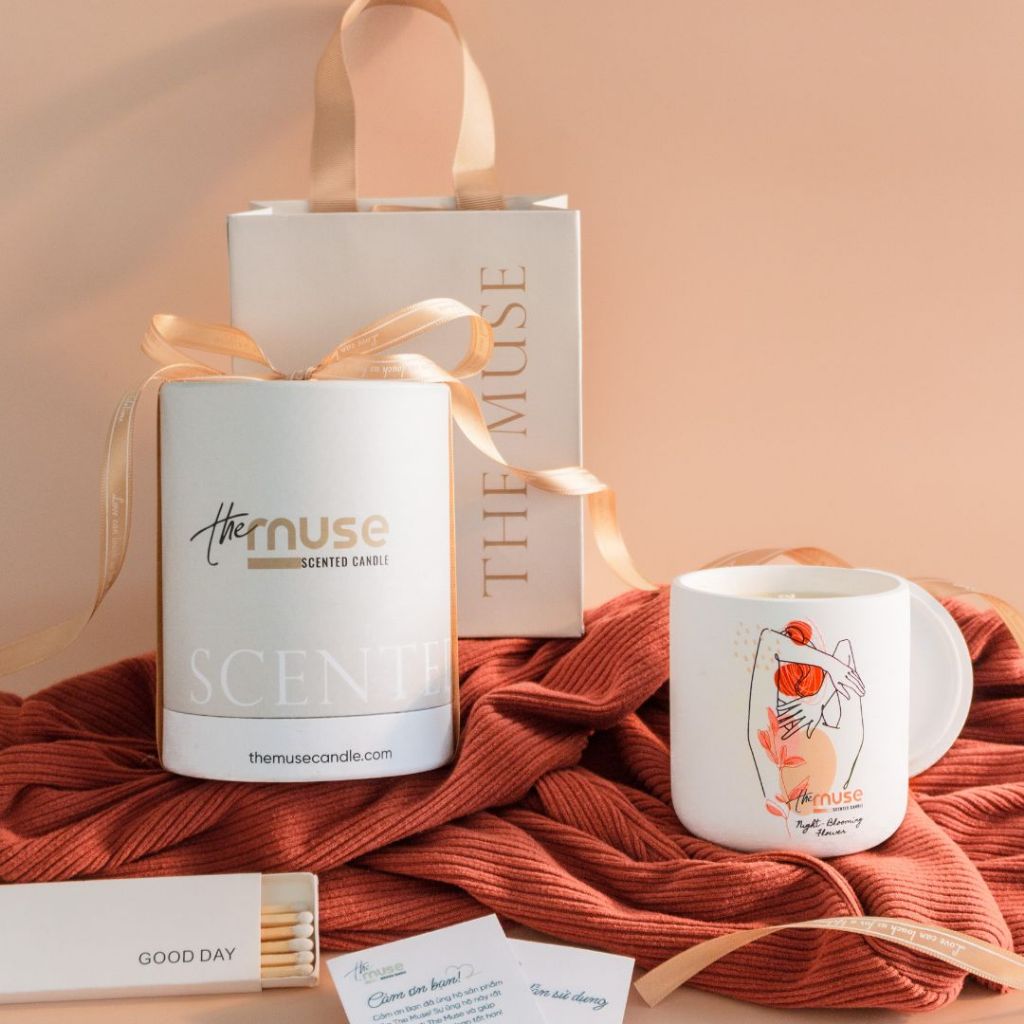 Nến thơm thủ công Hidden Valley The Muse cao cấp - Mã MUSE003 - Hương ngọt mát cây cỏ - 80g/200g/Set quà
