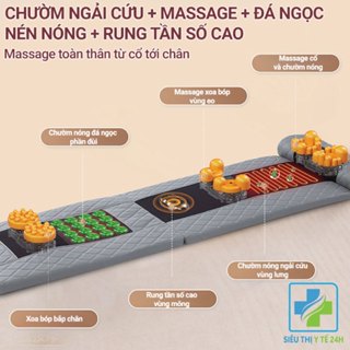 Đệm massage toàn thân nhiệt đá trườm nóng ngải cứu massage đá ngọc nén