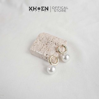 Bông tai nữ Tròn đính ngọc - Khoen store