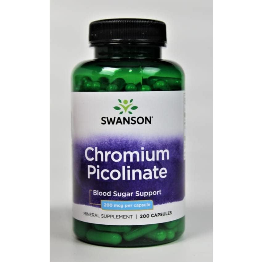 Swanson Chromium Picolinate 200mcg - Viên uống hỗ trợ tim mạch, cân bằng đường huyết và giảm cân 200 viên