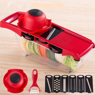Bộ dụng cụ cắt rau củ quả 6 lưỡi cắt - Máy cắt rau củ tích hợp cắt thái gọt nạo bào rau củ quả đa năng