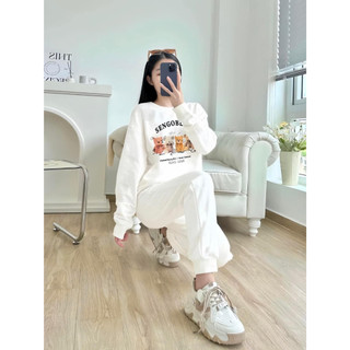 Sét nỉ nữ, bộ đồ thu đông chất nỉ chân cua cao cấp form chuẩn -N277