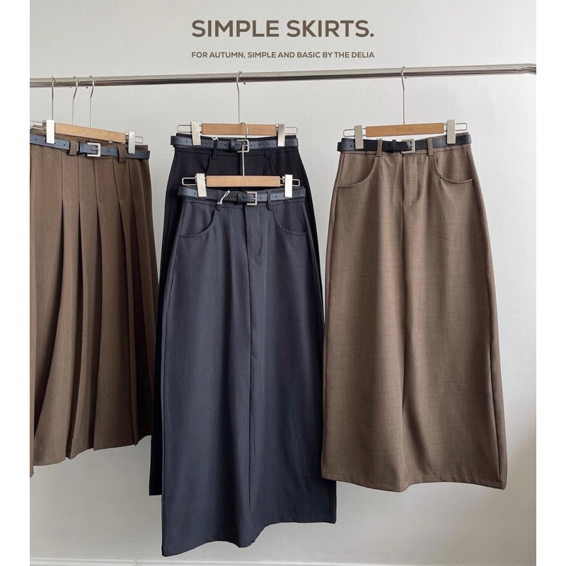 8862 CHÂN VÁY DÀI CÓ TÚI KÈM BELT