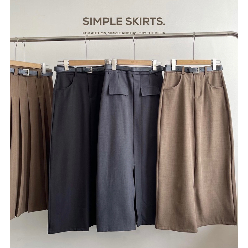 8862 CHÂN VÁY DÀI CÓ TÚI KÈM BELT