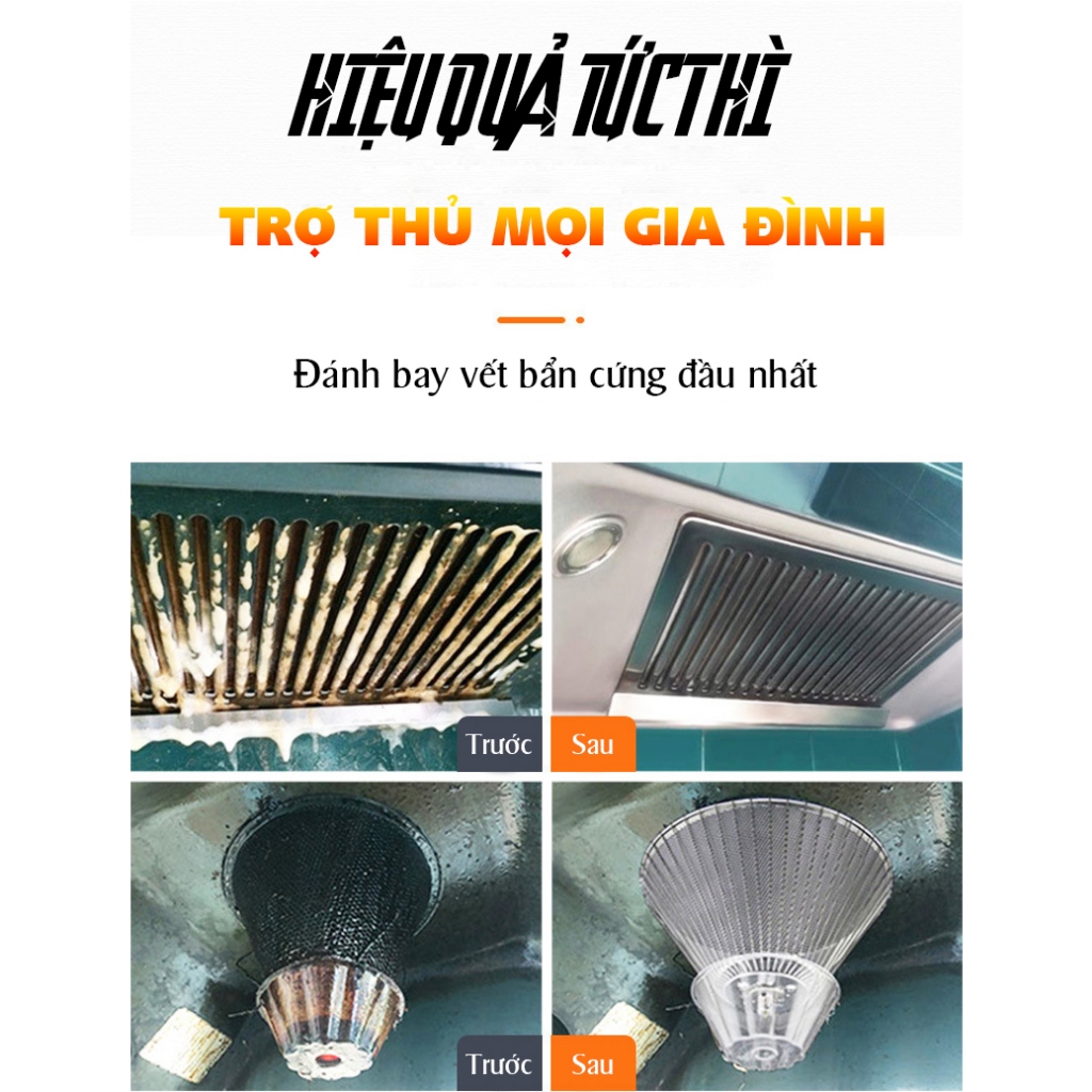 Bình xịt tẩy dầu mỡ nhà bếp rửa vệ sinh máy hút mùi chai nước lau bếp ga Kitchen Cleaner 500ml khử mùi diệt khuẩn