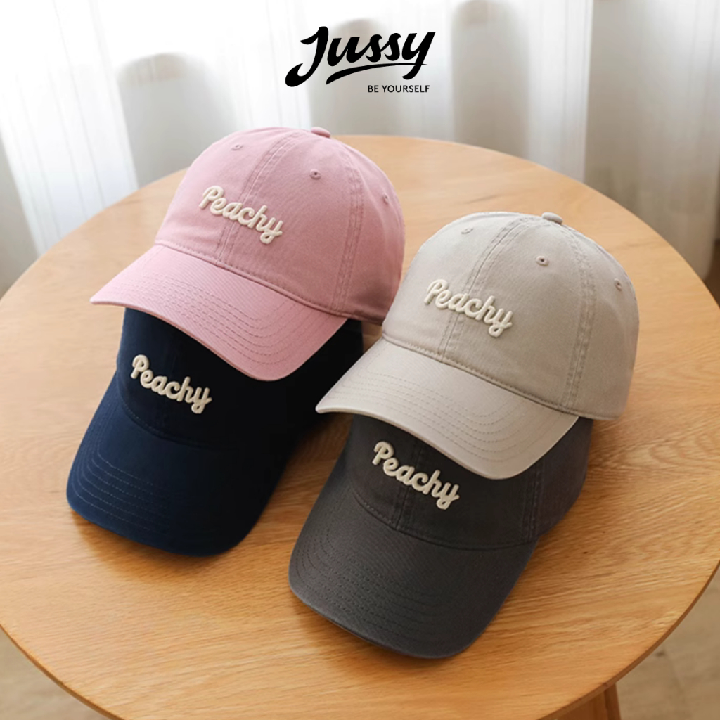 Mũ Lưỡi Trai Nam Nữ PEACHY Jussy Official Chất Vải Kaki Dày Nhiều Màu Hot Trend Form Mềm Có Khóa Thu To Nhỏ